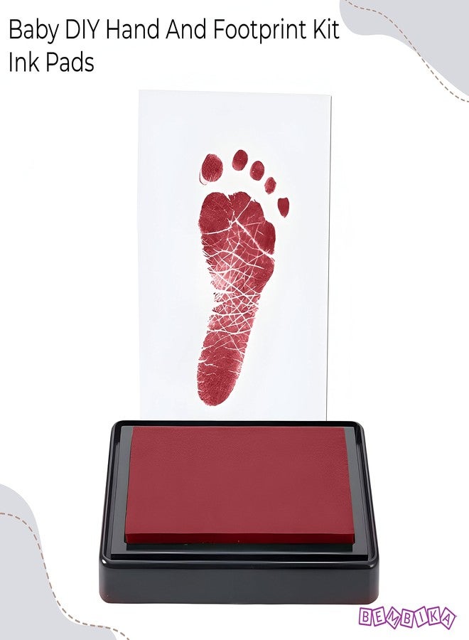 Bembika Baby Finger Print and Footprint Kit inkpad for Kids, Reusable Pad for Baby's Hand and Foot Impression Safe and Non Toxic Ink Pad for Baby Foot Prints and Handprints � (Red) - Image 2